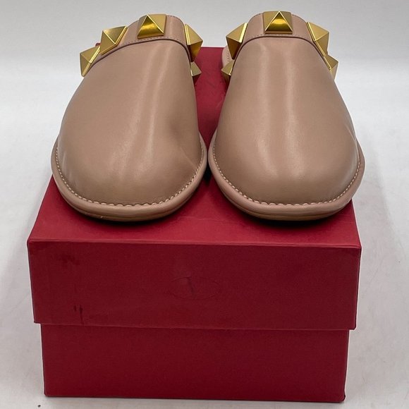 VALENTINO GARAVANI Pink Roman Stud Slippers, Size 41 - Picture 1 of 8